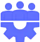 Settings Icon connecting with three-person